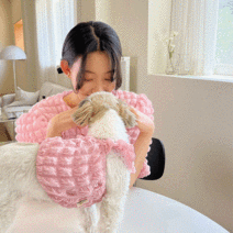 [당일발송] 슬로댕 강아지&견주 커플룩 뽀글이 블라우스, 핑크