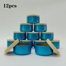 럭셔리 금속 블랙 캔들 항아리 뚜껑 대량 도매 빈 컨테이너 박스 틴 크림 화장품 용기 라운드, 10 12pcs blue