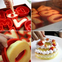 케이크 베이킹틀 베이킹몰드 생일 숫자틀 실리콘 취미 DIY, 핑크