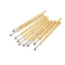 Ootdty 100 pcs 골드 도금 스프링 테스트 프로브 포고 핀 1.3mm 원추형 헤드 1.0mm 골무 전동 공구 P75 E2|기구 부품 & 액세사리|, 1개, 단일, 단일