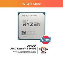 AMD NEW Ryzen 5 5600G 3.9GHz 6 코어 12 스레드 65W CPU 프로세서 L3 = 16M 100-000000252 소켓 AM4 쿨러, 한개옵션0