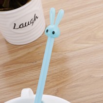 1+1 깜찍 토끼 볼펜 0.5mm 스카이 토끼 중성볼펜, 5개