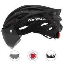 CAIRBULL 자전거헬멧 케어불헬멧 백라이트 CB26, 블랙