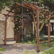 야외바베큐장 팔각정 정자 방갈로 가제보 어닝 캐노피, 3.05mx1.9mx2.3m브라운