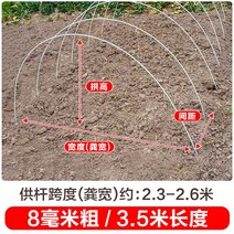 새로운 작은 아치 브래킷 야채 창고 기둥 분야 단열 FRP 단단한 유리 섬유 농업 묘목, 20개, 두께 8mm - 길이 3.5m