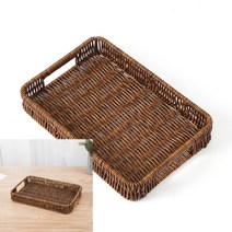 사각 라탄 트레이 30X20CM 월넛 과일바구니만들기 라탄바구니만들기