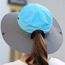 사파리 여성 등산모자 묶음머리 홀, 핑크