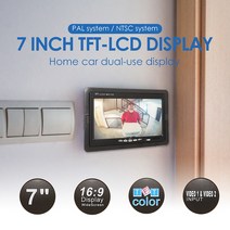 후석모니터 휴대용티비 안드로이드 룸미러 미러링 7인치 7 인치 자동차 모니터 컬러 TFT LCD HD 스크린 12V24V 트럭 안전 관찰 주차 보조 백업 카메라 액세서리
