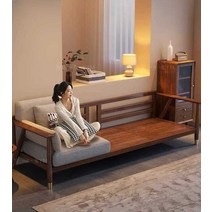 원목소파 원목 돌침대 돌쇼파 벤치 패브릭 소파베드, A타입 3인 풀시트보드