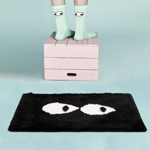 눈동자 검은색 매트 욕실 원형러그 거실러그 인테리어 사각 러그 유니크 캐릭터 원룸