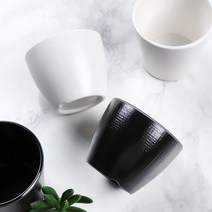 매트 멜라민 크림 블랙 컵 2color, 블랙-1호