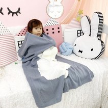 메리버드 보들보들 토끼 니트 아기 담요