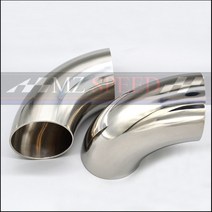 자동차부품 51mm 60mm OD 위생 버트 용접 90 도 엘보 벤드 파이프 304 스테인레스 스틸 자동차 배기 머플러, 12 48mm, 12 48mm