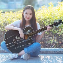 HYR 입문용통기타 클래식기타 dame기타, 튜토리얼 튜너와 40 인치 매직 블랙 럭셔리