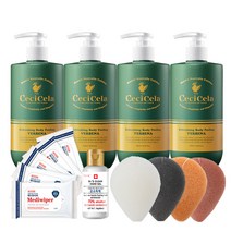 쎄씨쎌라 바디필링 500ml 4개+곤약스펀지 4개+메디와이퍼 5개+손소독제, 단품
