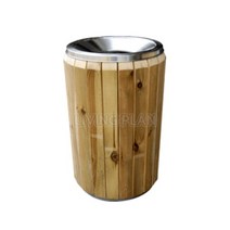 원목스텐휴지통 A형 내통있음 110L/145L 홉바형, 145L