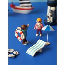 우드 마블 미니어처 휴가 여름 파라솔 썬베드 튜브 배 장식 데코소품 장식소품 인형, 파라솔 레드