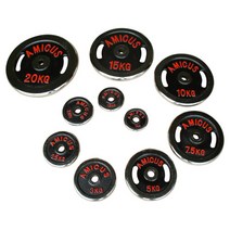 브랜드없음 아미쿠스 손잡이 경량도금 바벨원판(홀지름28mm) 10kg (개당) / 경량봉용 역기봉 25mm 28mm 호환용, 선택완료