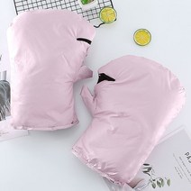 열선장갑오토바이 스쿠터 겨울 방풍 두꺼운 방수 그립 핸들 바 가드 커버 장갑 1 쌍 따뜻한 보호, 10 Pink Handle Cover