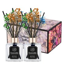 에스메랄다 스퀘어 디퓨저 시트러스 민트 허브 향 10종 150ml 2개입, 화이트 머스크_2개입