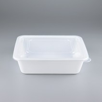 직사각 찜용기 BW 다용도 사출 사각용기 중 2.5L 백색 100개 세트, 단품, 단품