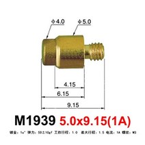테스트 프로브 포고 핀 소켓 컨택트 리셉터클 전자회로Cltgxdd 고전류 커넥터 스프링 부하 접촉 전도성 스레드 프로브 1 개 1A 2A 12A, M1939 5.0x9.15 1A