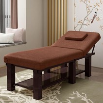 각도조절 안마 베드 물리치료 침대 도수치료 문신 뷰티, 185x70 와이드 테크니컬 천 브라운 볼드