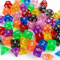 TRPG 보드게임 다면체 주사위 7종 세트 컬러 다이스, 파랑