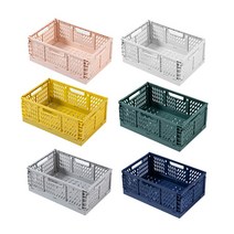 유니온 플라스틱 밀크 캠핑 수납 폴딩박스 중형, 베이비 핑크_중형