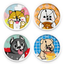 보석십자수 강아지 시계 만들기 DIY 학습교구, 기분좋은시바