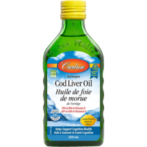 칼슨 노르웨이 코드리버오일 대구간유 오메가3 1100mg EPA DHA 비타민 D 레몬 맛 액상, 250mL