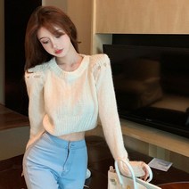 드레스허그 숄더 포인트 펀칭 니트