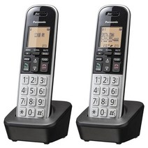 Panasonic DECT 6.0 1.6인치 앰버 LCD 및 조명 HS 키패드 통화 블록 발신자 ID 다중 디스플레이 언어가 있는 컴팩트 무선 전화기 핸드셋 2개 KX-, 1 Handset