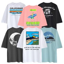 오버핏 반팔티 캠핑 여행 남자 여성 단체티 여름 커플 라운드