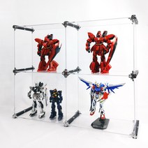 엠블럭&스페셜 I타입 2층X2칸 4칸형(앞/뒤덮개포함) 피규어진열장 피규어장식장 건담장식장 건담진열장 레고보관함 레고케이스 레고진열장, 09.스페셜_I타입2층x2칸 4칸형(프리미엄검정+크롬)