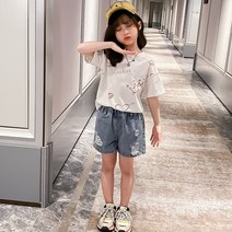 BOOMBOOM 여아 아동 유아 어린이 초등 키즈 쥬니어 여름 반팔티셔츠 반바지세트 상하복세트 반팔티세트 2종세트 바지세트 120 130 140 150 160 170
