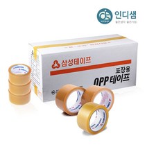 [당일발송] 인디샘 국내산 포장 OPP 박스테이프 택배 경포장 중포장 투명 황색 50M x 50개 70M x 40개, O-02) 경포장 아크릴 50M (황색) 50개
