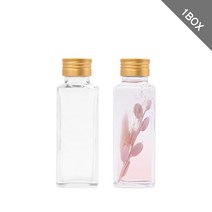 홈앤라이프 하바리움 용기 엣지 100 사각 유리병 100ml 1박스 77병, 스크류타입 금속골드캡(1박스 77개)