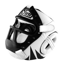 머리 호구 보호대 성인 새로운 무에타이 복싱 헬멧 마스크 태권도 무술 스파링 헤드, L, CN, 03 white with mask_02 L