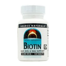 소스내추럴스 비오틴 10000 mcg 120 타블렛, 5병, 120정