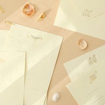 최적가 굿팩토리 편지봉투세트 편지지4매 봉투2매 심플 바다 일러스트 가성비 최고구매, 01 펭귄