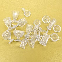 투명 잔 세트 미니어쳐 17개 A-02-038