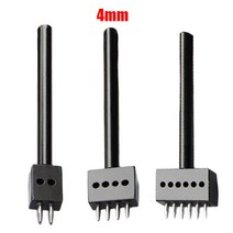 라운드 홀 펀치 샤프 헤드 교체 가능 찌르기 인두 이동식 수제 DIY 가죽 도구 블랙 행 컷 펀칭, 01 4mm Black set