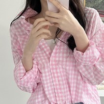 시어서커 루즈핏 깅엄 고방 체크 셔츠