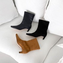 코지23 여자 모던 클래식 통넓은 니삭스 5cm 앵클부츠