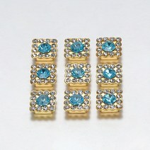 100pcs 쥬얼리에 대 한 10mm 여러 가지 빛깔의 광장 라인 석 베젤 카보 숑 크리스탈 패치 DIY 수 제 공예 재료 액세서리 만들기, 08 Light Blue