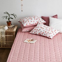 랑코 핑크 시어서커 여름 누빔패드(Q)