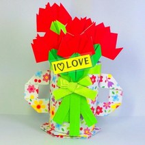 [종이종이]종이접기패키지 카네이션 연필꽂이 꽃병 만들기세트 5인용