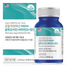 엠에스엠 글루코사민 MSM 비타민D 망간 관절 연골 뼈건강, 60정, 6개
