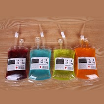 50pcs 380ml 할로윈 소품 혈액 음료 용기 마시는 가방 과일 주스 혈액 마시는 팩 음료 가방 무료 깔때기